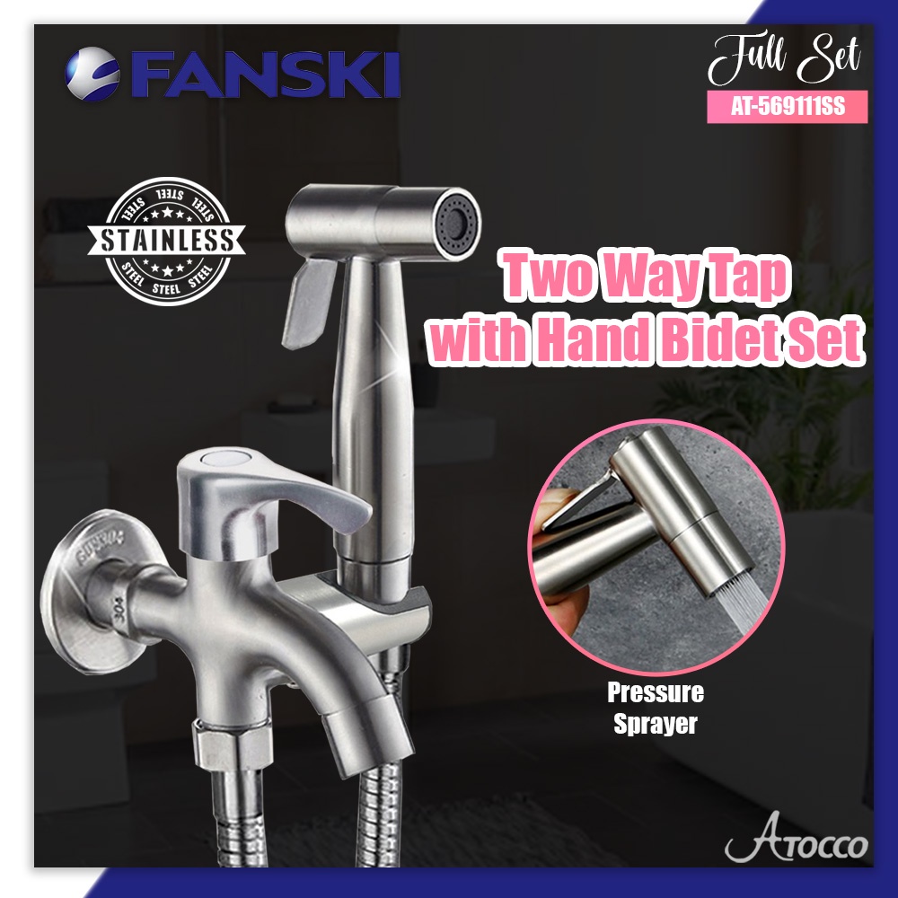 AT-569111SS Full Set Two Way Water Tap Faucet 2 Way Tap Hand Bidet ...