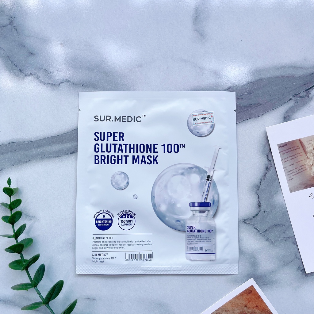 super glutathione 100 bright mask Mặt Nạ Sur Medic+ Glutathione 100 Bright Mask 30G - Mint Cosmetics main image 0