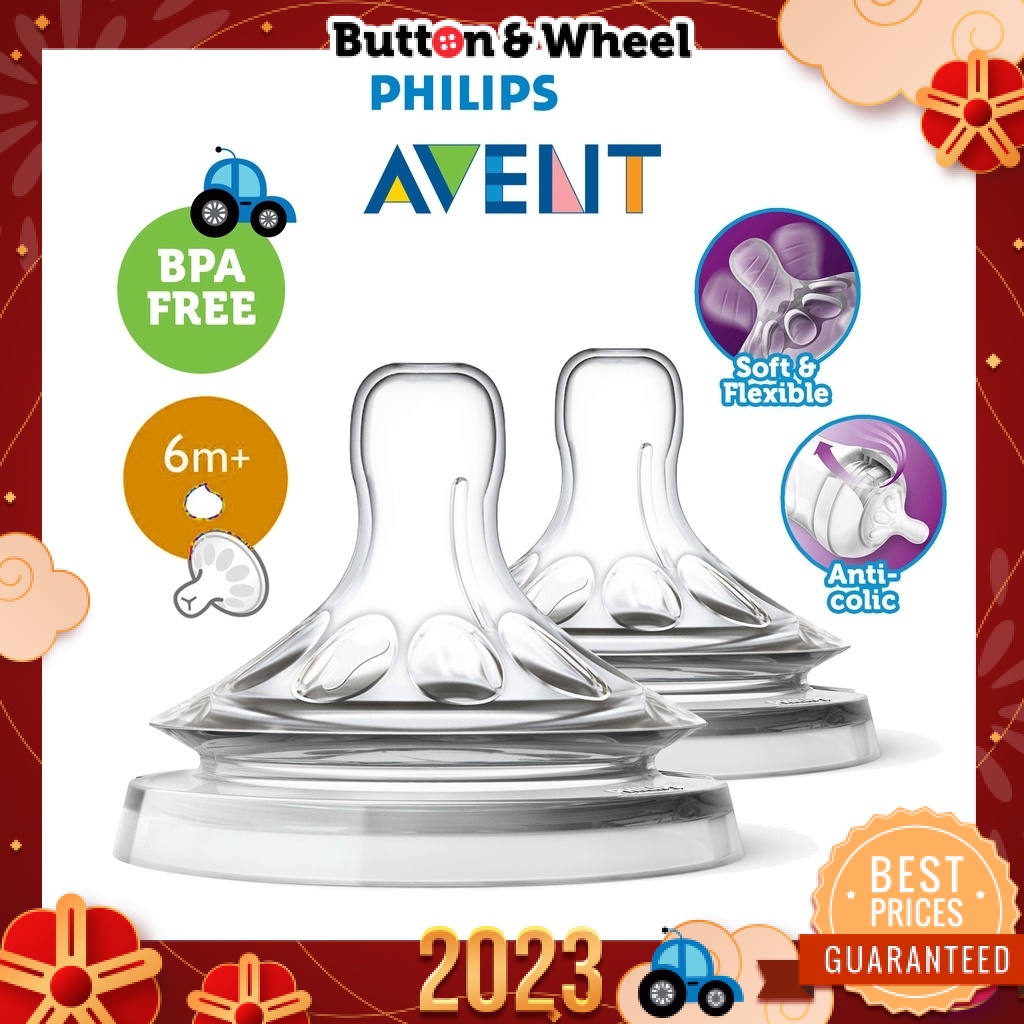 Philips Avent Natural Teat Thick Feed 6m 2 Pcs Shopee Malaysia