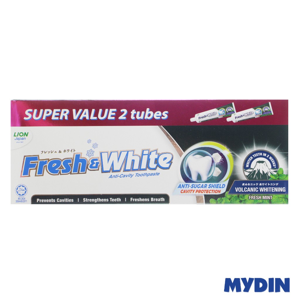 Fresh & White Volcanic Whitening Toothpaste (2 x 140g) Shopee Malaysia