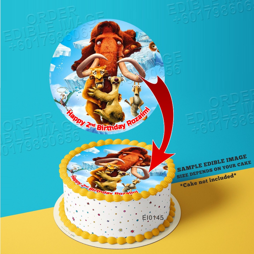 Printing EI Ice Age Edible Image Print Cake Photo Icing Paper Birthday ...