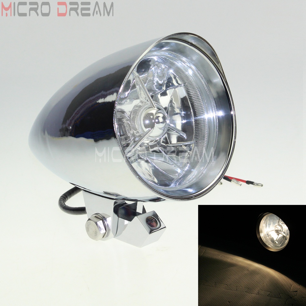 Chrome Motorcycle Headlight H4 12V 60/55W Custom Headlamp for Harley ...