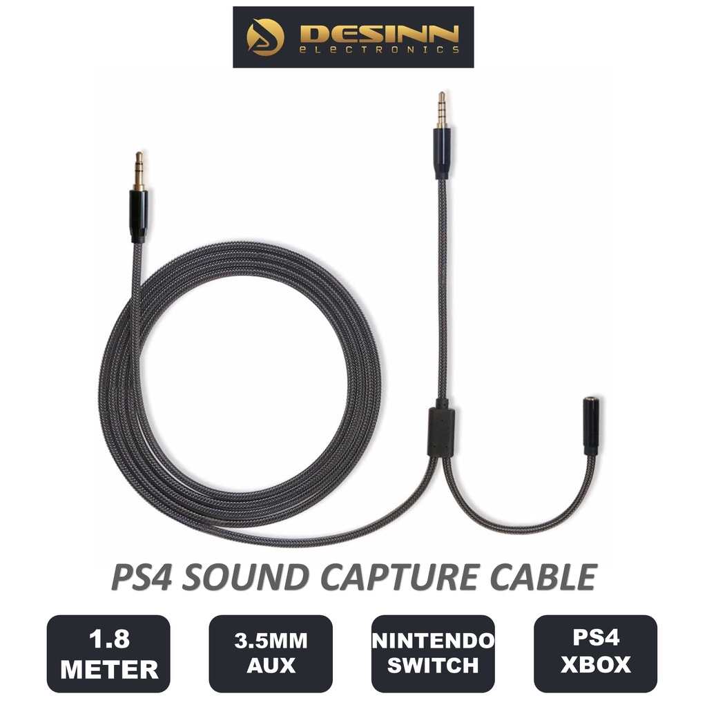 Audio Splitter Cable Adapter for PS5, PS4, Nintendo Switch, Capture ...