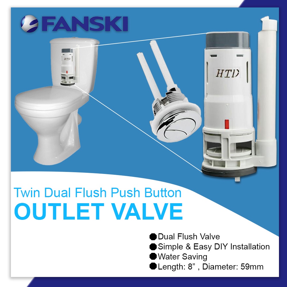 AB020 HTD Lift up Outlet Valve Water Tank Connected Dual Flush Fill