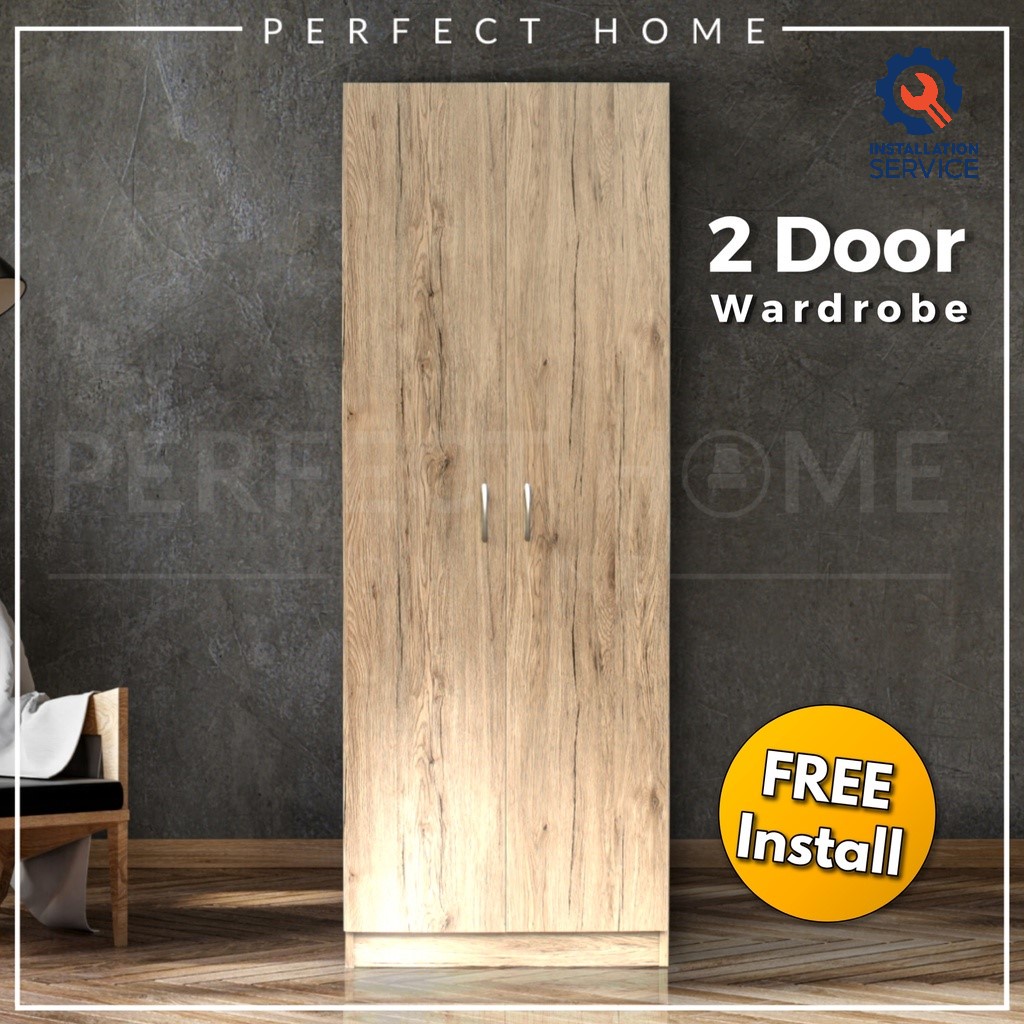 FREE Installation Almari Baju Murah 2 Door Wardrobe Clothes