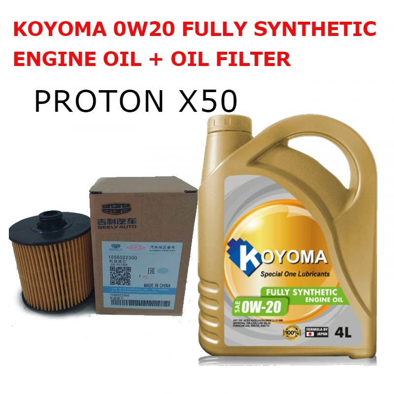 PROTON X50 OIL FILTER + KOYOMA 0W20 FULLY SYNTHETIC ENGINE OIL Shopee