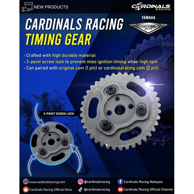 CARDINALS RACING ADJUSTABLE TIMING GEAR - YAMAHA Y16ZR / HONDA RS150 ...