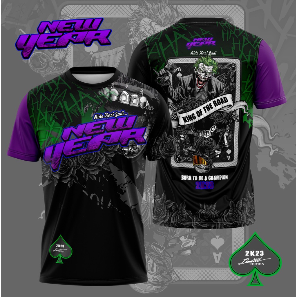 Baju New Year 2023 Design Joker | New Year 2023 Sublimation Tshirt ...