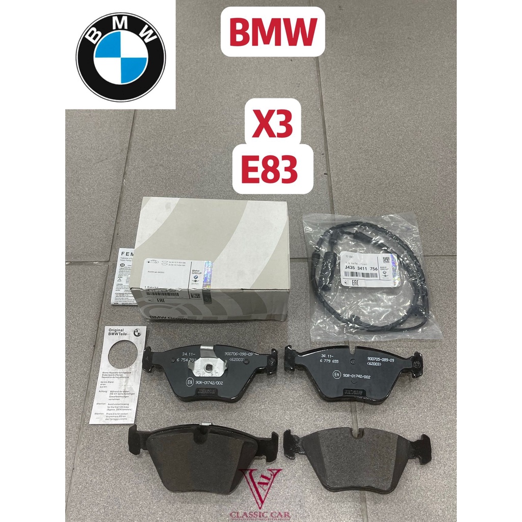 ( 100% ORIGINAL ) BMW X3 E83 FRONT DISC BRAKE PAD WITH SENSOR | Shopee ...