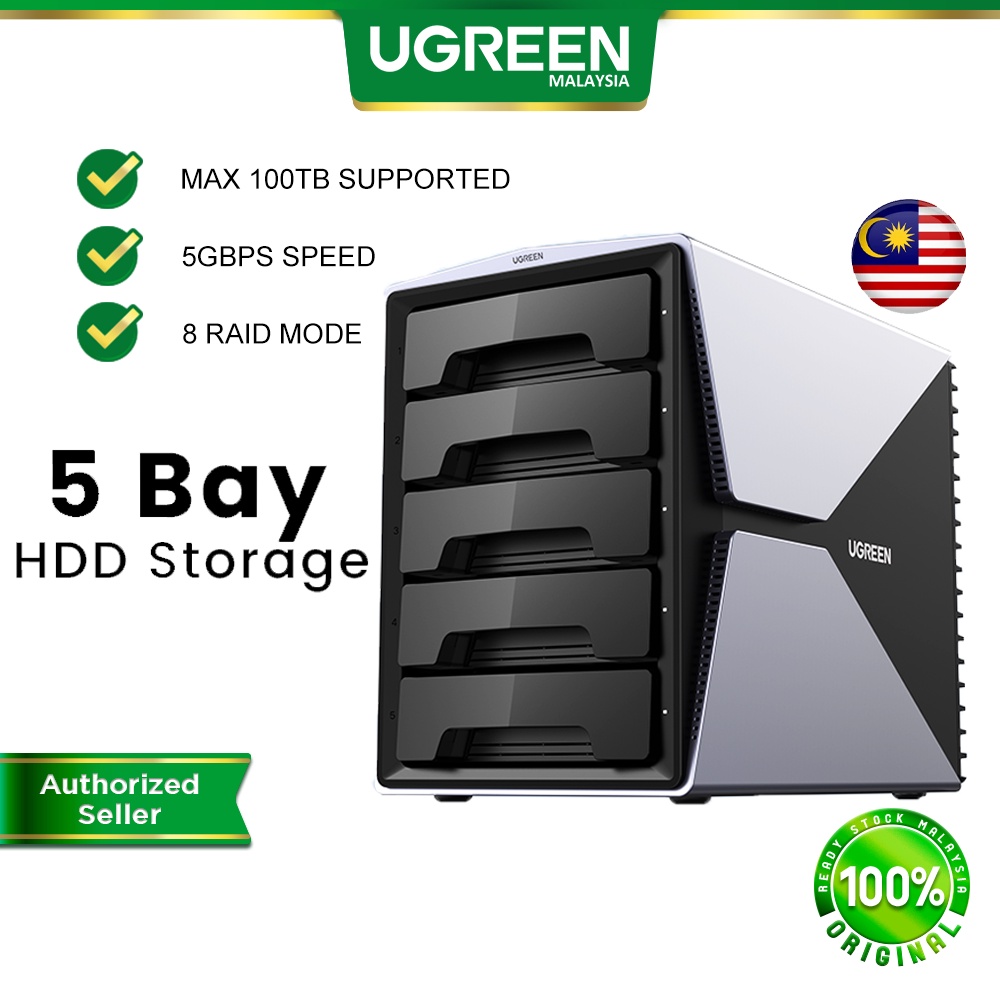 UGREEN 5 Bay Hard Drive Enclosure Raid Array Hard Disk Docking Station