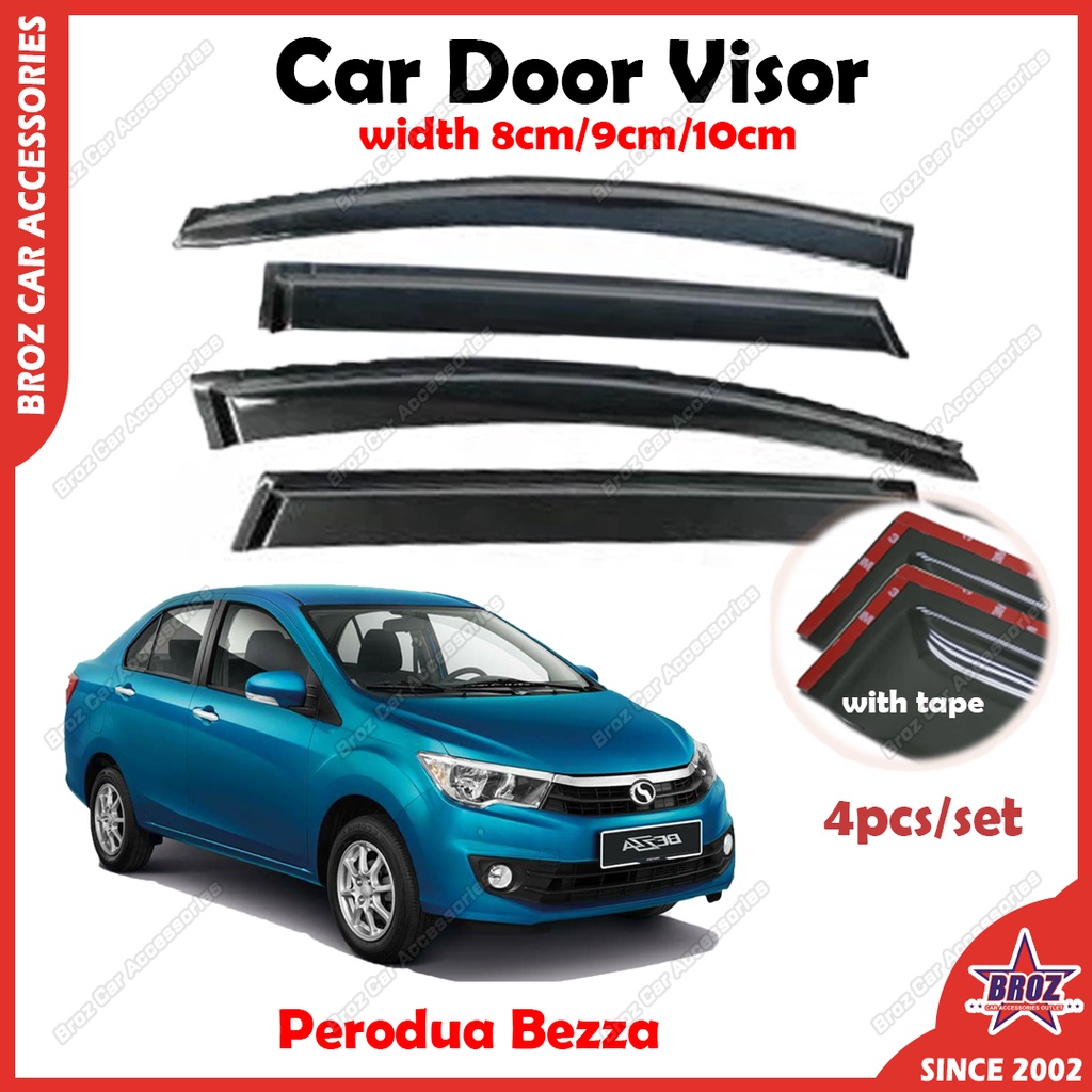 For Perodua Bezza Car Door Visor Wind Deflector Rainproof Sunproof ...