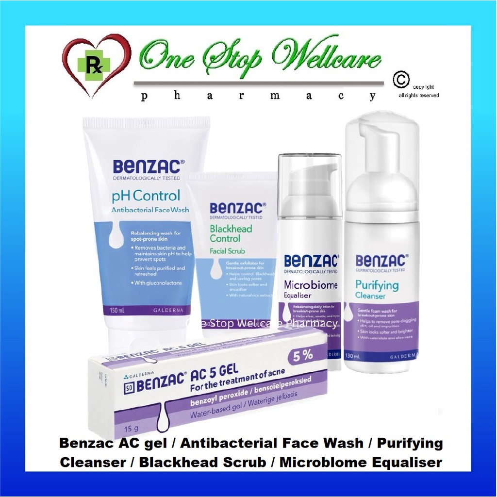 BENZAC AC 5 / 2.5 15G / 60G / ANTIBACTERIAL FACE WASH / PURIFYING
