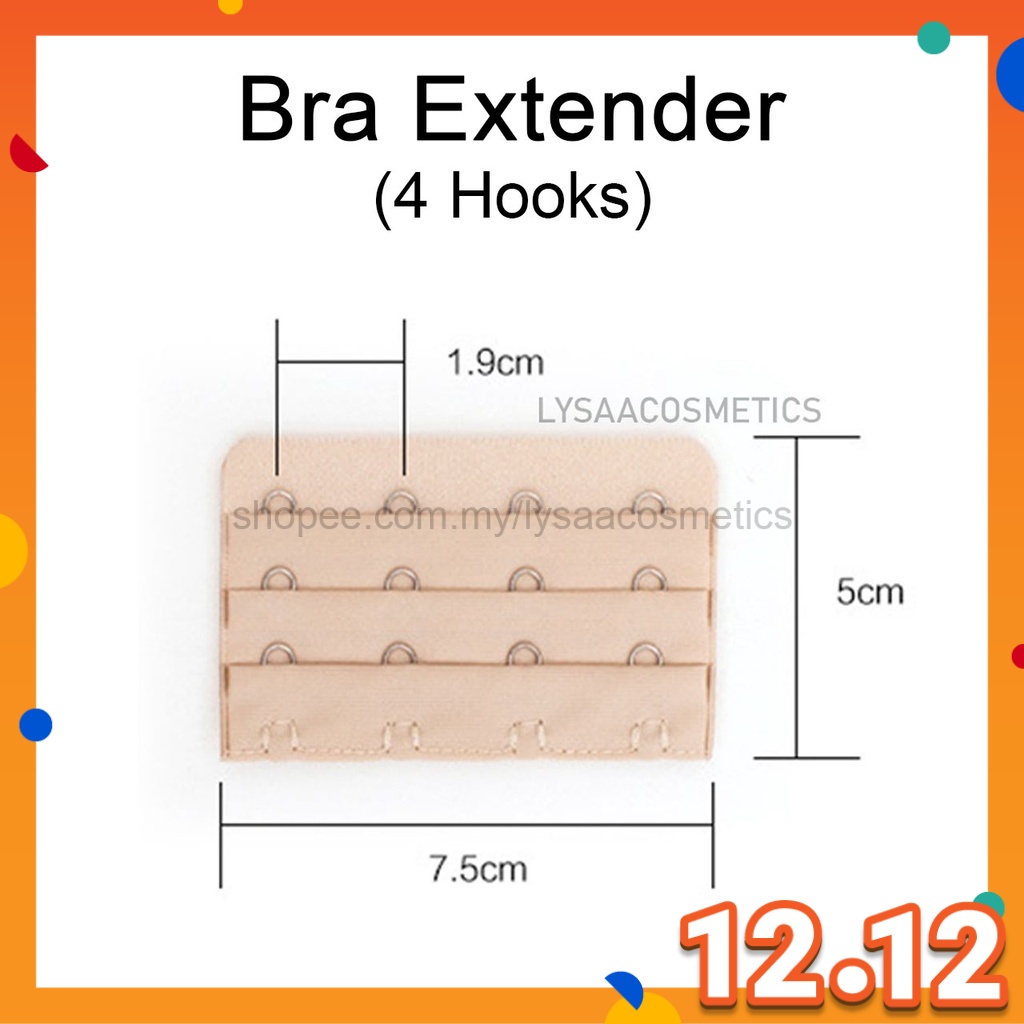 4 Hooks 3 Rows Bra Extender Extension Bras Elastic Back Girdle Nursing