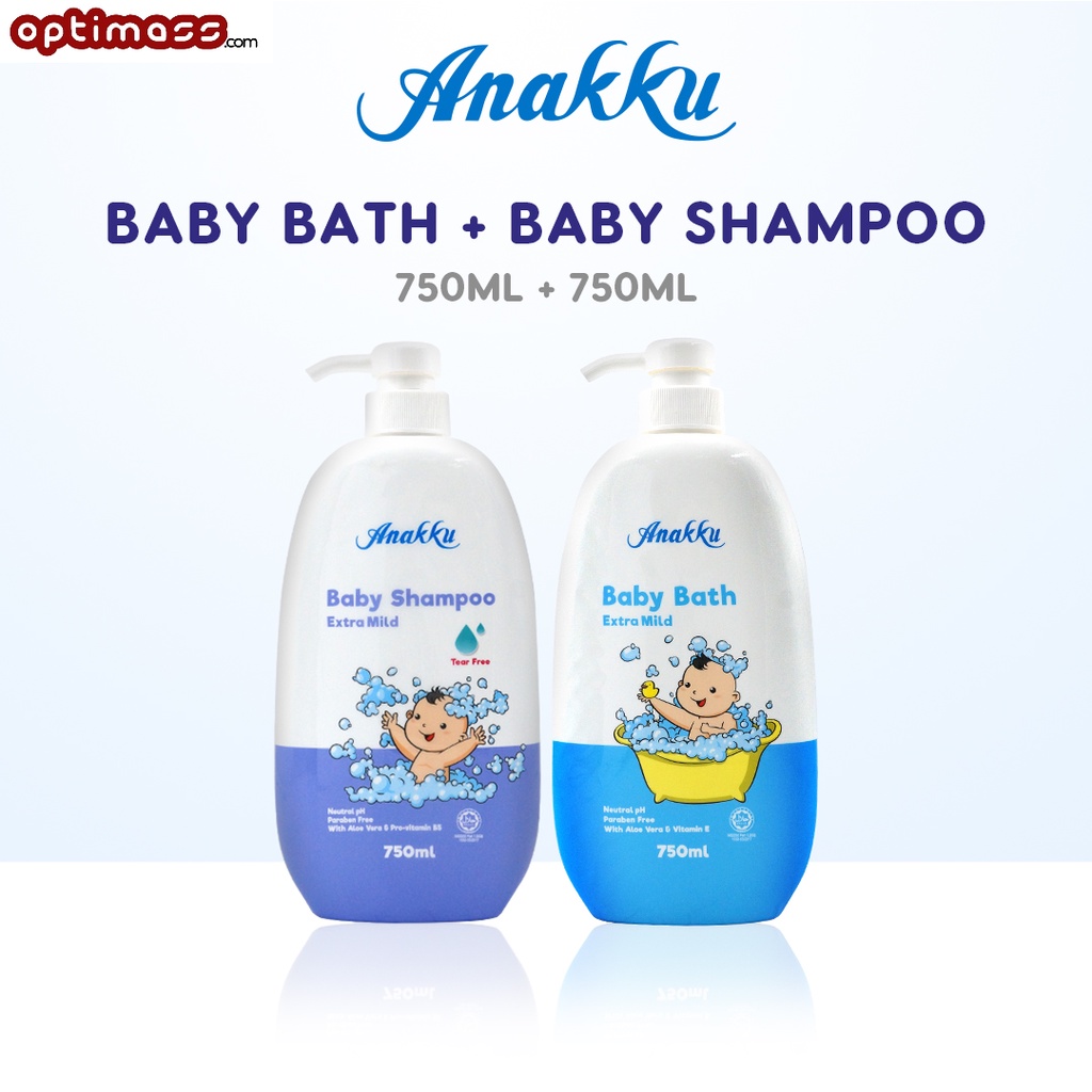 (ready Stock)ANAKKU Baby Bath + Baby Shampoo (750ml X 2) Sabun Mandian ...