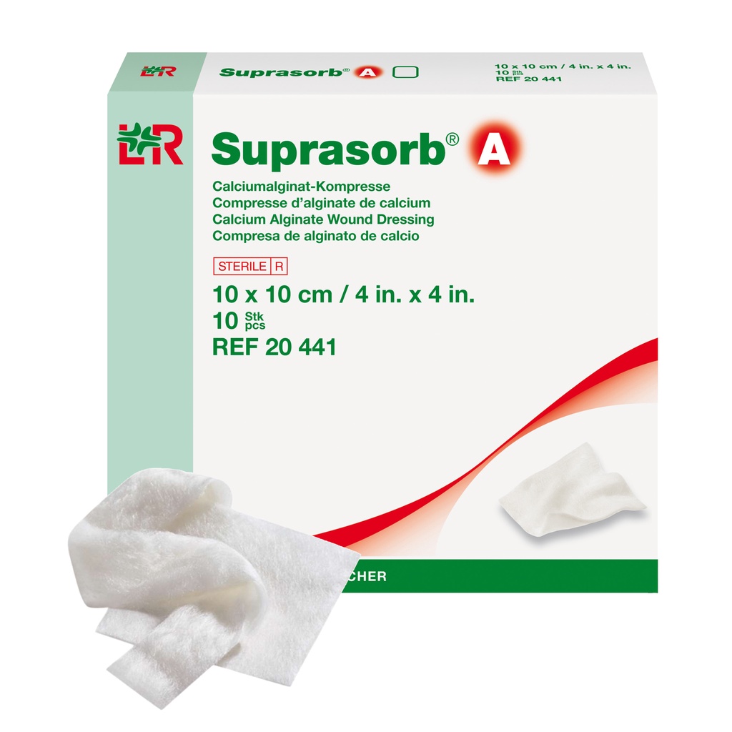 LOHMANN & RAUSCHER SUPRASORB A CALCIUM ALGINATE 10cm x 10cm (1 PC