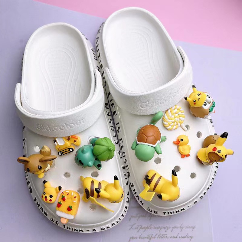 Cartoon Pokemon Jibbits for Croc Pins Set 3D Pikachu Jibitz Charm