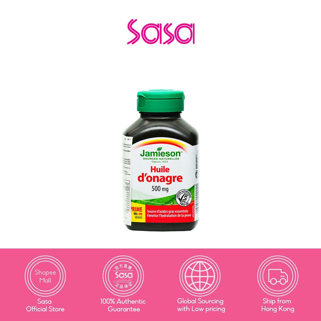 Jamieson Evening Primrose Oil 500mg 180 Softgels Shopee Malaysia