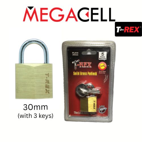 T-REX Solid Brass Padlock security Pad Lock 30mm, 40mm, 60mm | Shopee ...