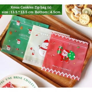 10pcs, Christmas Square Self-sealing Zipper Bags For Handmade Cookies,  Snowflake Pastries, Baking Packaging Bags And Storage Bags, Christmas  Decoratio