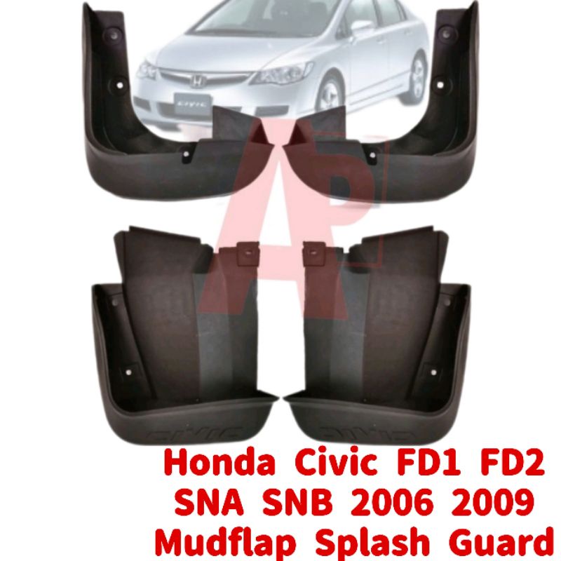 Honda Civic FD SNA SNB 2006 2012 Front Rear Mudflap Mud Flap Splash