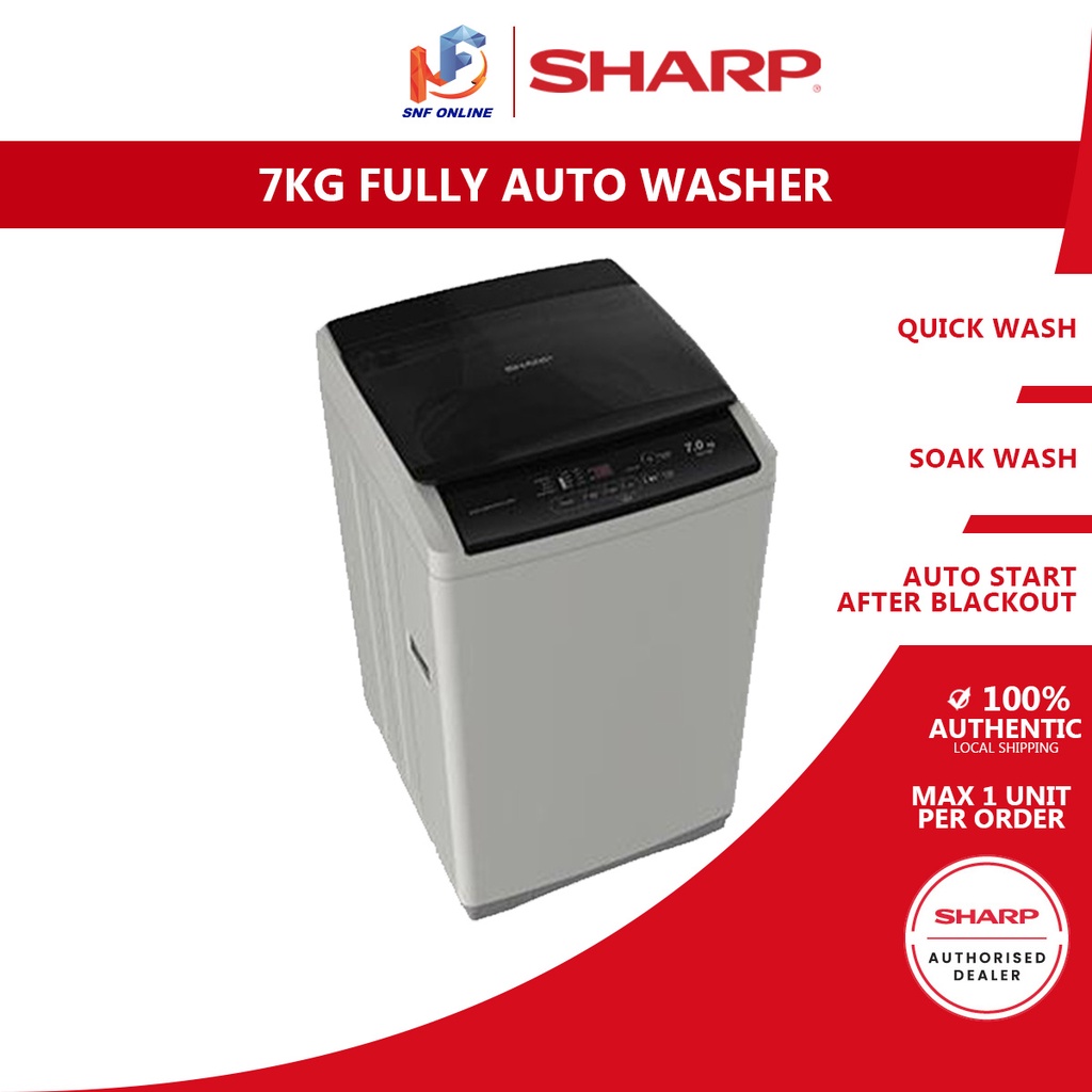 sharp 7kg top load washer shp esx705