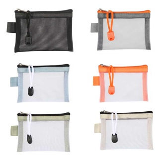 Mini Transparent Nylon Mesh Card Bag Credit Card Organizer