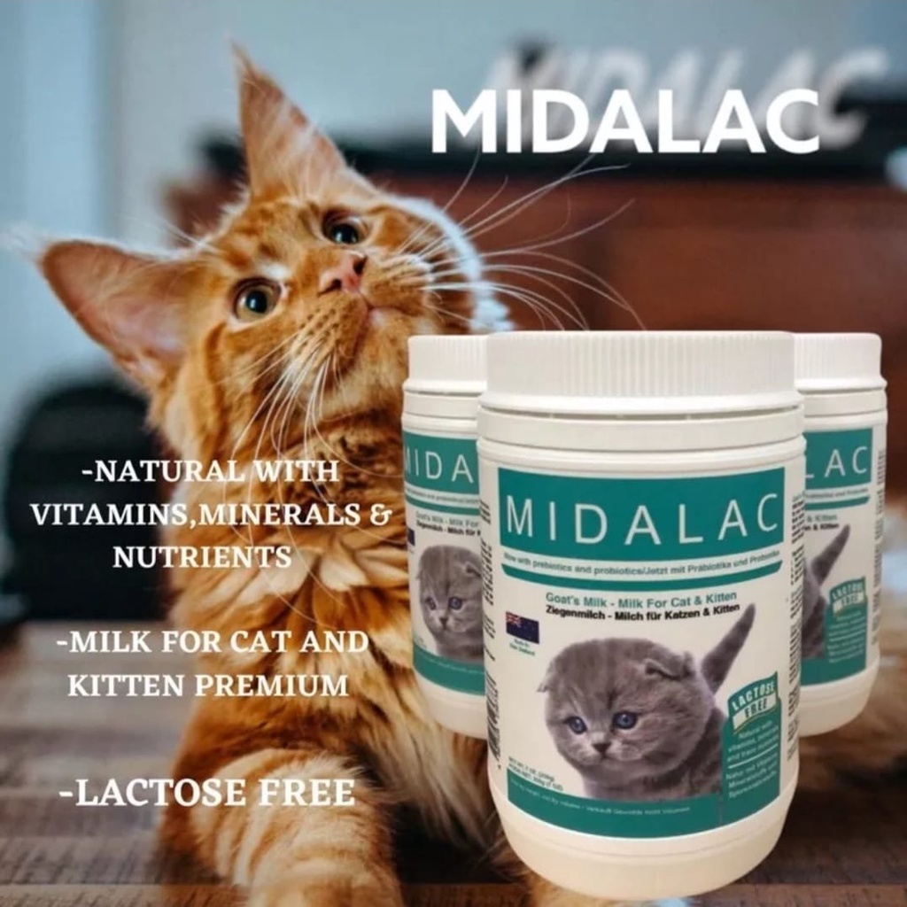 (Original) Midalac Goat's Milk Powder Milk For Cat & Kitten 200g