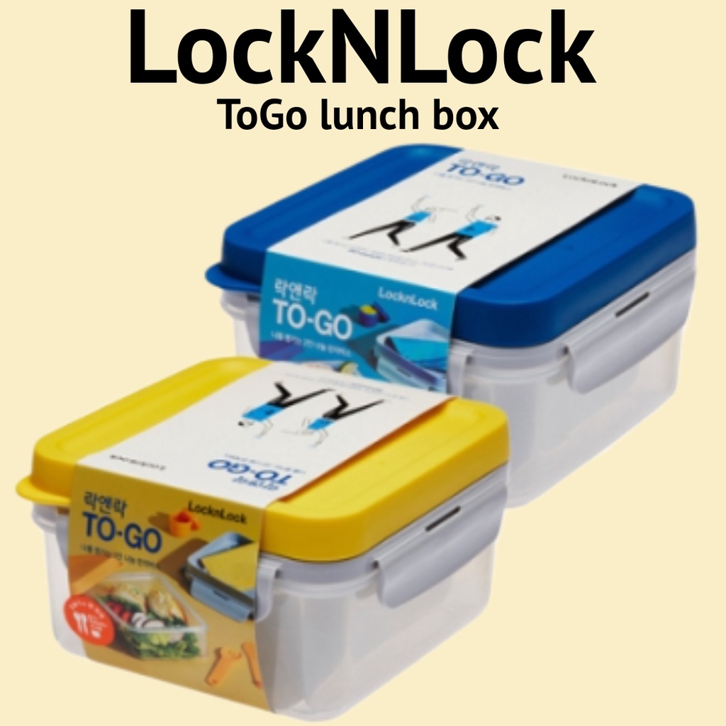 [LockNLock] TOGO (2column sharing lunch box) Blue/Yellow 1.2L