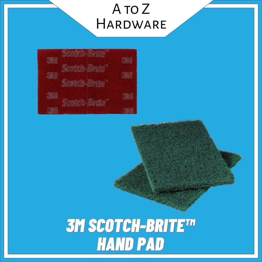 3M Scotch Brite Red / Green Pad Hand Pad / Heavy Duty Scour Pad [6