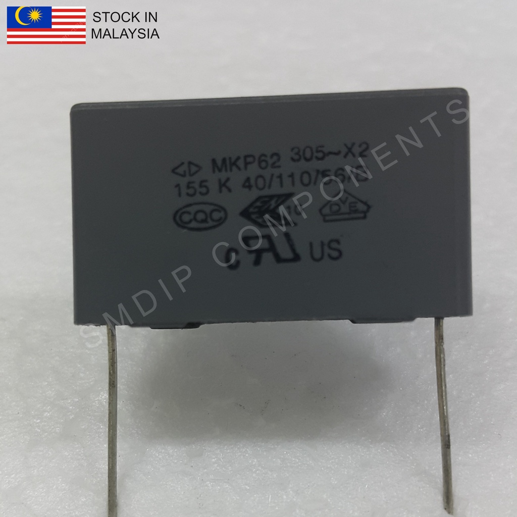 MKP 1.5uF 305V, X2 AC Film Capacitor, 17 (H) x 8.5 (D) x 27.5mm (Lead ...