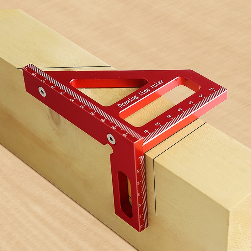 Woodworking Square Protractor Aluminium Alloy Triangle Angle Ruler High