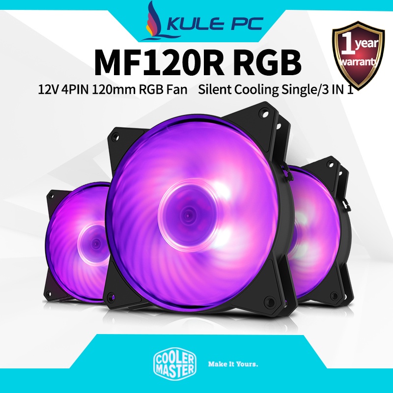 Cooler Master MF120R RGB PC Desktop Computer 120mm Case Fan CPU Cooler