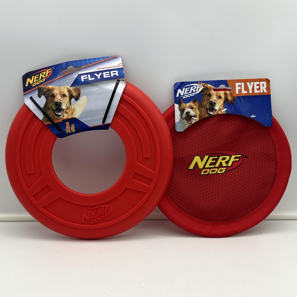 NERF Dog Flyer Frisbee for Dogs 2Types 10” Rubber Dog Frisbee or 8