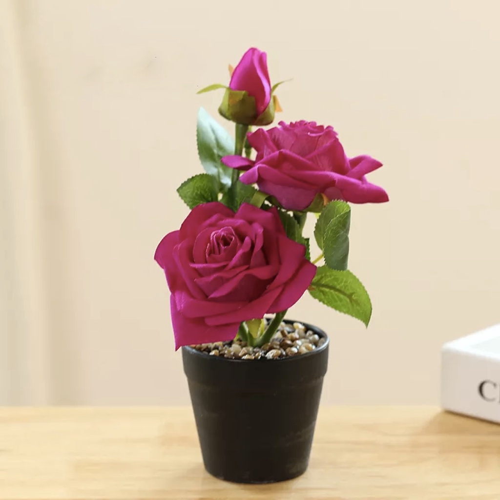Artificial Three Headed Rose / Artificial Indoor Outdoor Home Party ...