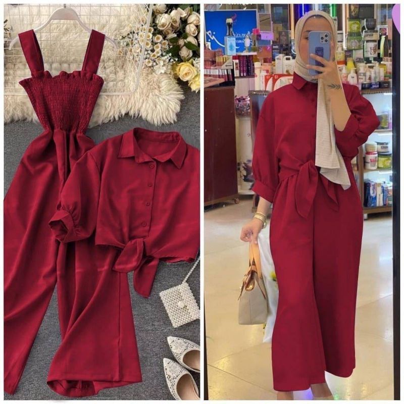 READY STOCK CB Shopreadystok SET VIRAL BAJU JUMPSUIT 2IN1 MUSLIMAH FASHION POST TODAY Shopee Malaysia