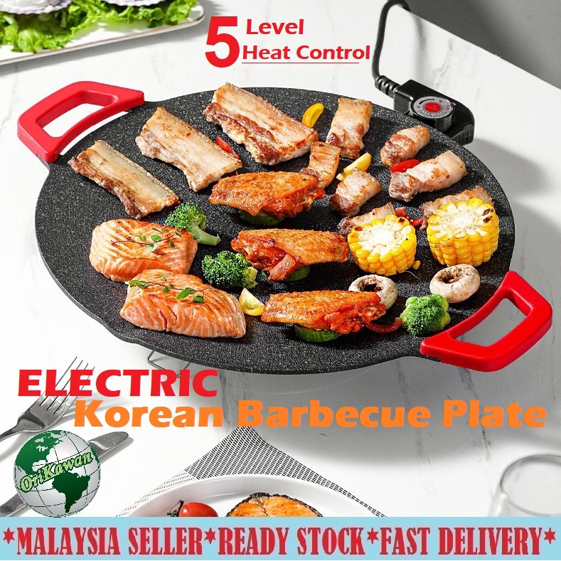 Electric 36CM Korean BBQ Hot Plate Maifan Stone Barbecue Oudoor Indoor