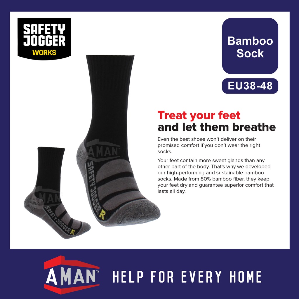 SAFETY JOGGER Heavy Duty Extra Shock Absorption Bamboo Sock Bambosok ...