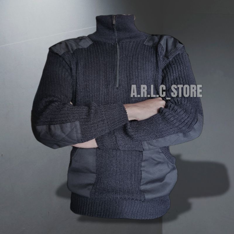 HITAM Adult Black Knit sweater/Men Women Knit sweater/army Knit sweater ...