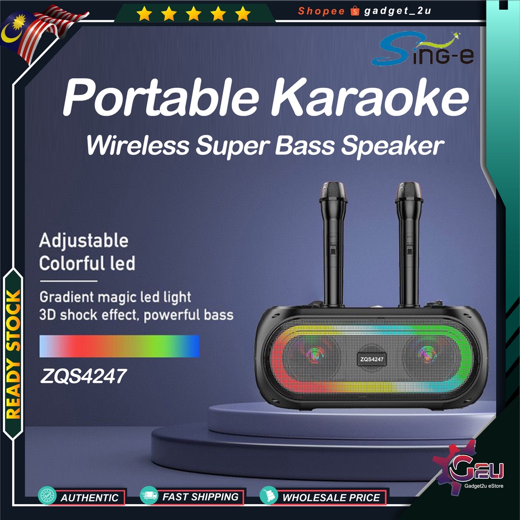 Wireless Karaoke Speaker, Adjustable Super Bass Portable Bluetooth