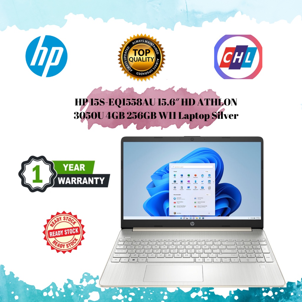 Hp Laptop Silver 15s Eq1558au 156″ Hd Athlon 3050u 4gb 256gb W11 Shopee Malaysia 5020