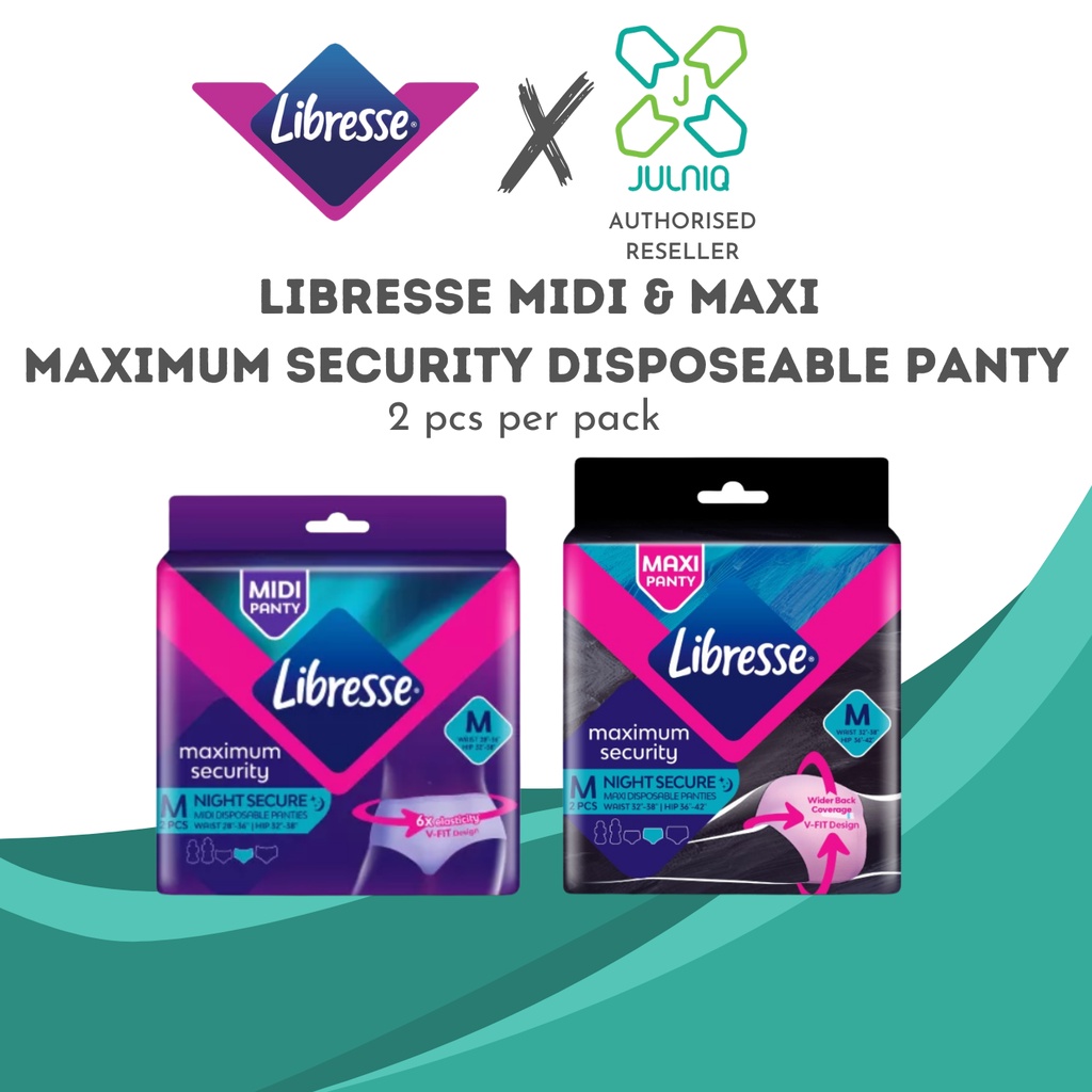 LIBRESSE MIDI & MAXI Maximum Security Panties [DISPOSEABLE] Assorted