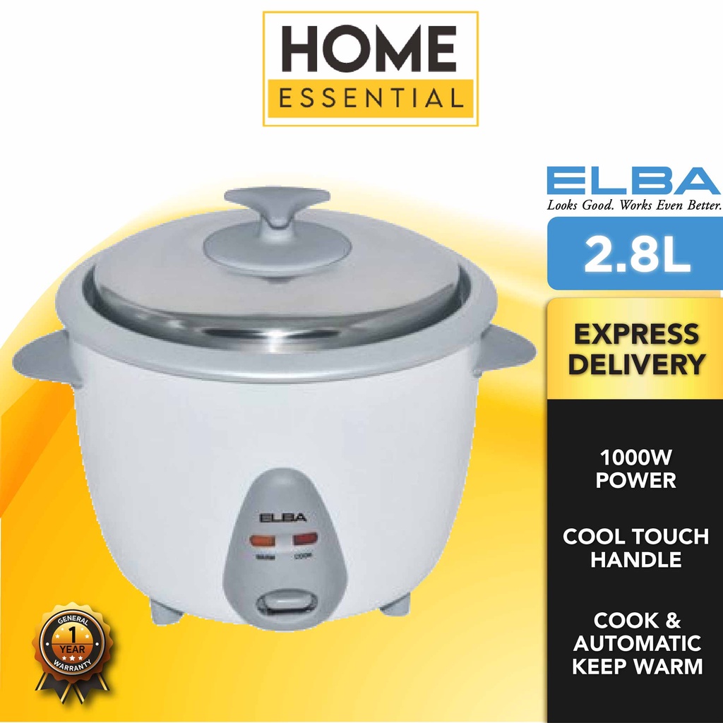 Elba 2.8L Rice Cooker ERC2866T Cook & Automatic Keep Warm Shopee