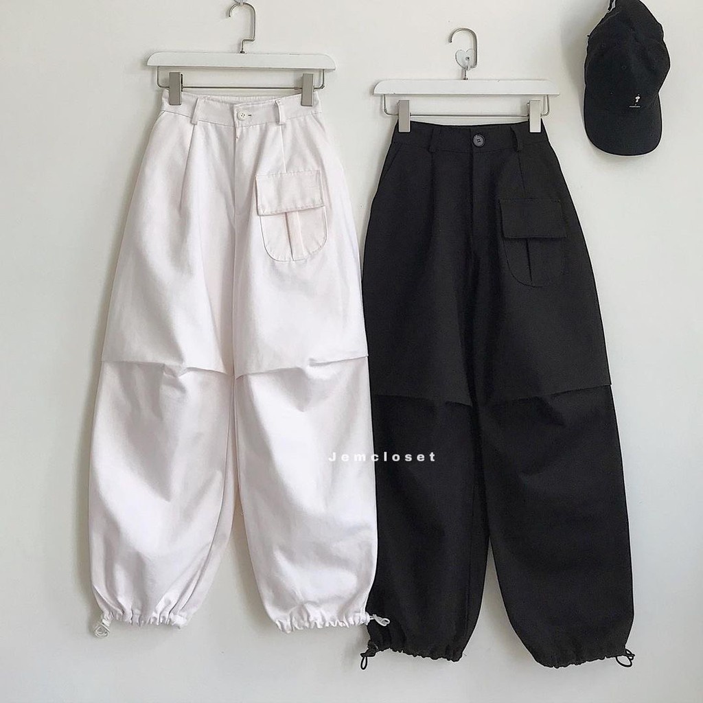 Khaki Solid Pockets Cotton Wide Leg Pants High Waist Summer VV078 main image 1