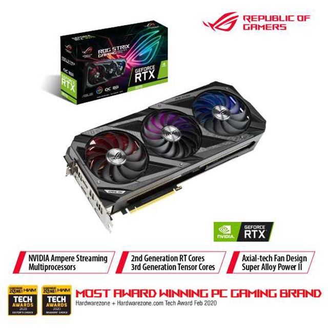 ASUS ROG STRIX RTX3070 O8G V2 GAMING RTX3070 OC 8GB DDR6 GRAPHIC CARD ...