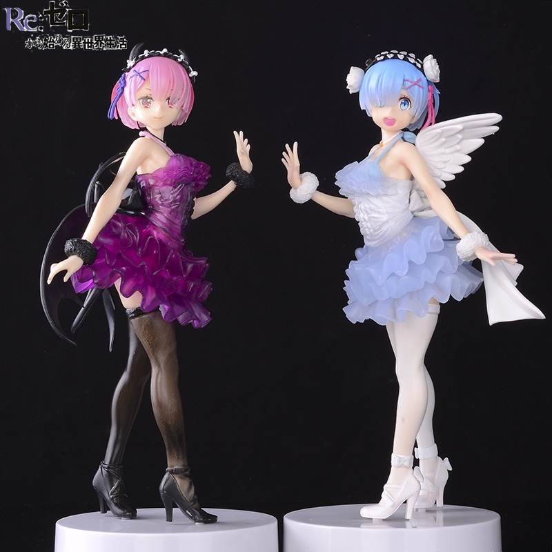 Rezero Starting Life in Another World Rem Angel Figure Ram Evil Figure ...