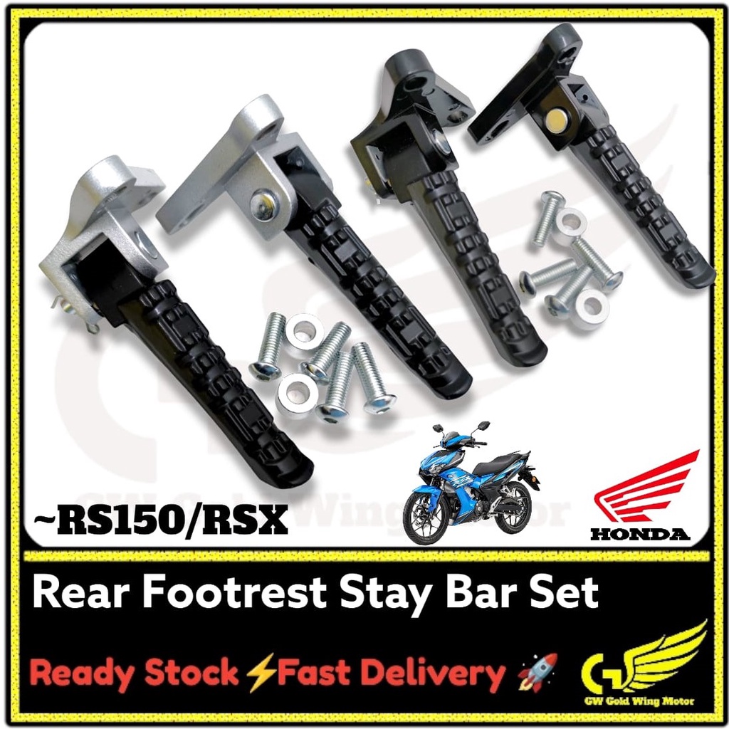 Honda Rs150 Rsx150 Winner X Racing Rear Footrest With Bracket Stay Bar Set Pemijak Kaki Belakang 8047