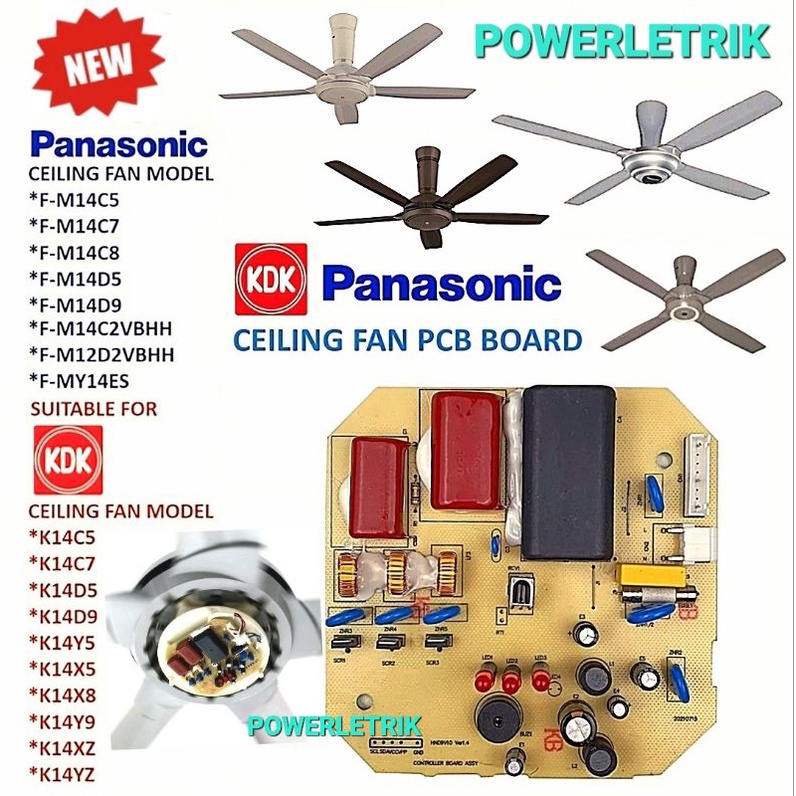 READY STOCK NEW KDK PANASONIC CEILING FAN PCB BOARD M14C5 M14C7 M14C8 M14D5 M14XD9 K14D9 K14C5