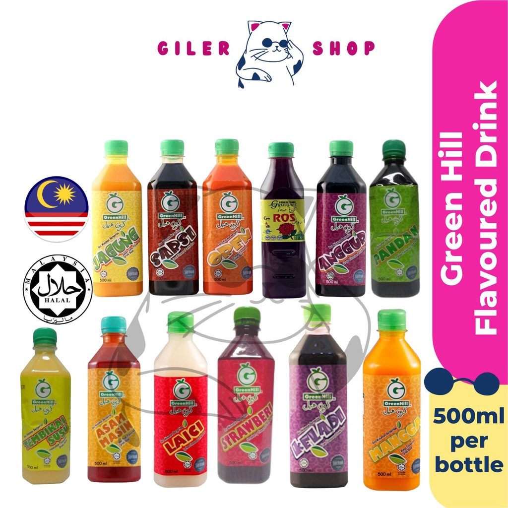 Flavored Drink Base Green Hill Sarsi Oren Laici Asam Masin Strawberi ...