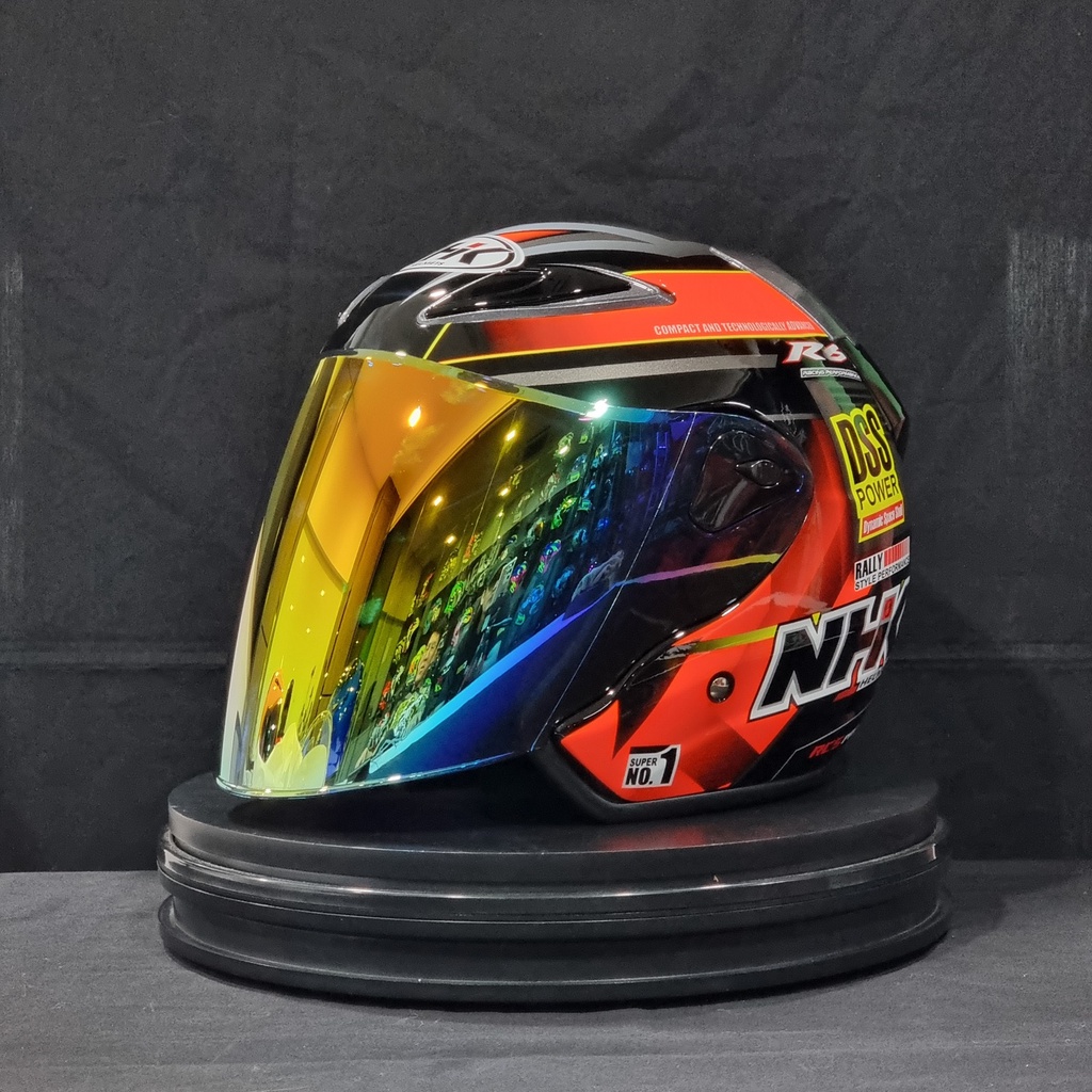 NHK Helmet R6 v2 Rally (Black/Orange Glossy) | Shopee Malaysia