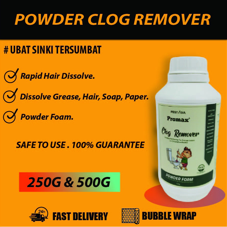 500ML Clog Remover Powder for Sink Basin Drain Pipe Dredge Cleaner ...